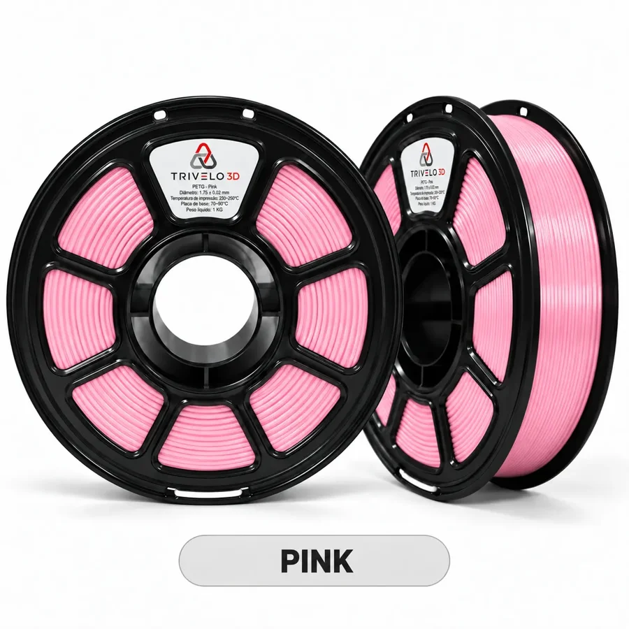 Carretel de Filamento PETG Pink 1kg na cor Pink