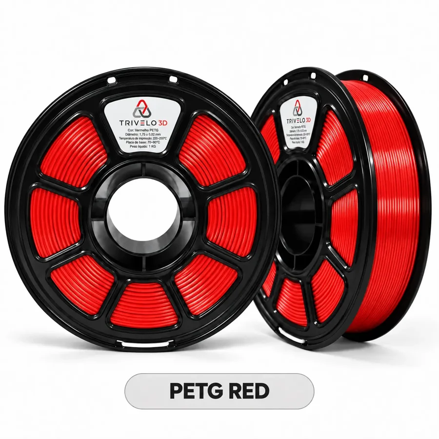 Carretel de Filamento PETG Red 1kg na cor Red
