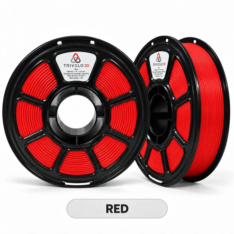 Carretel de Filamento PLA Red 1kg na cor Red