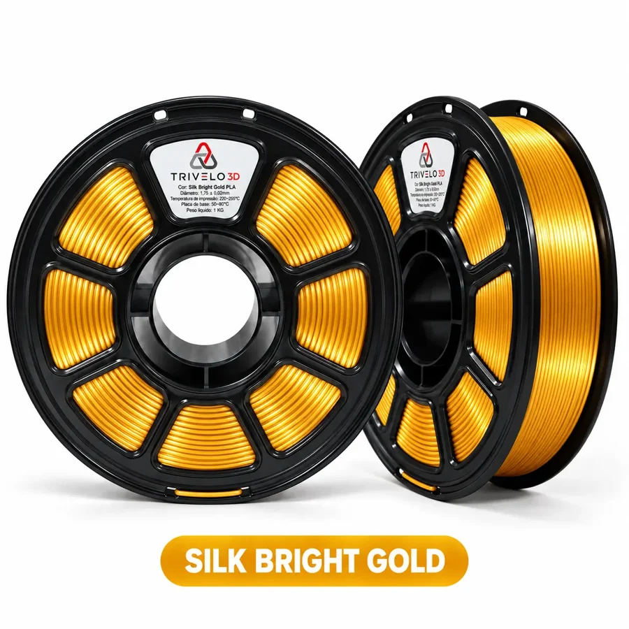 Carretel de Filamento PLA+ Silk Bright Gold 1kg na cor Silk Bright Gold