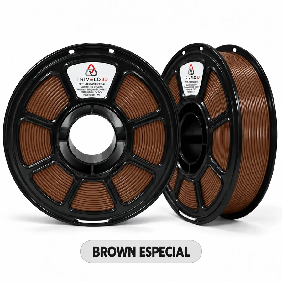 Carretel de Filamento PETG Brown Especial 1kg na cor Brown Especial