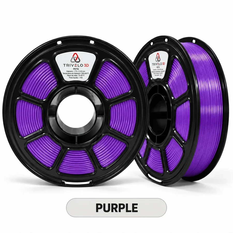 Carretel de Filamento PETG Purple 1kg na cor Purple