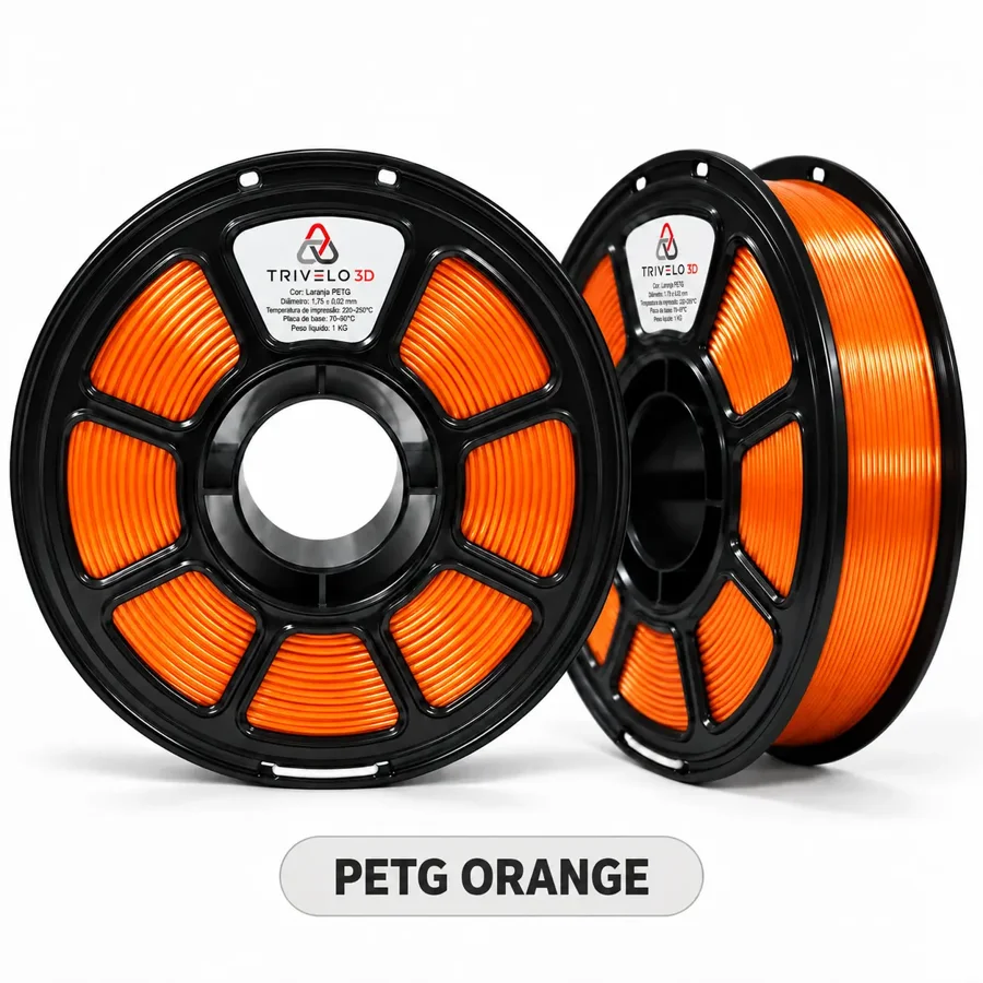 Carretel de Filamento PETG Orange 1kg na cor Orange