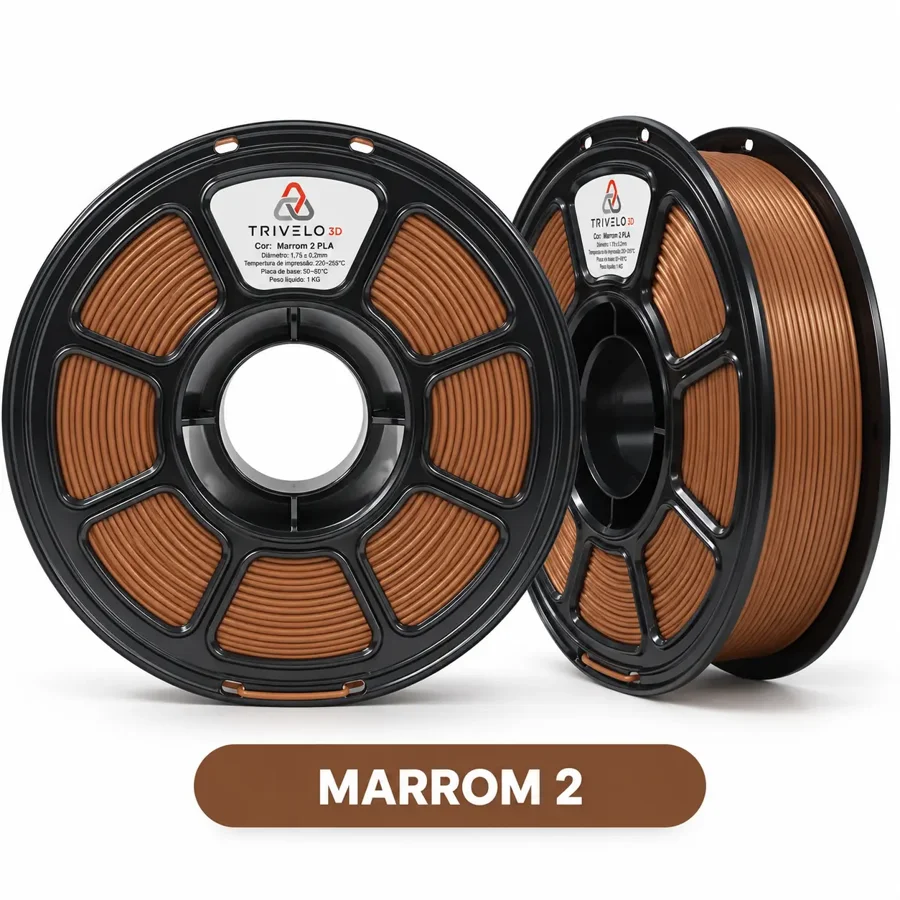 Carretel de Filamento PLA Brown – 2ª tonalidade 1kg na cor Brown – 2ª tonalidade