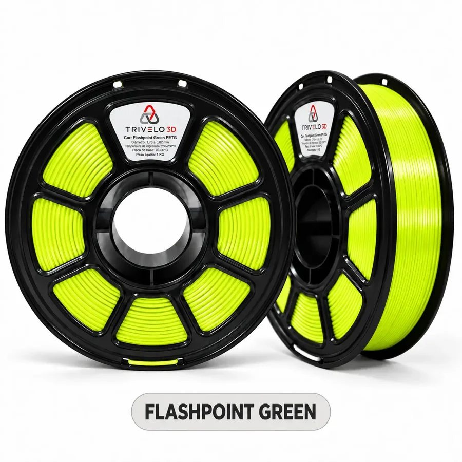 Carretel de Filamento PETG Flashpoint Flashpoint Green 1kg na cor Flashpoint Green