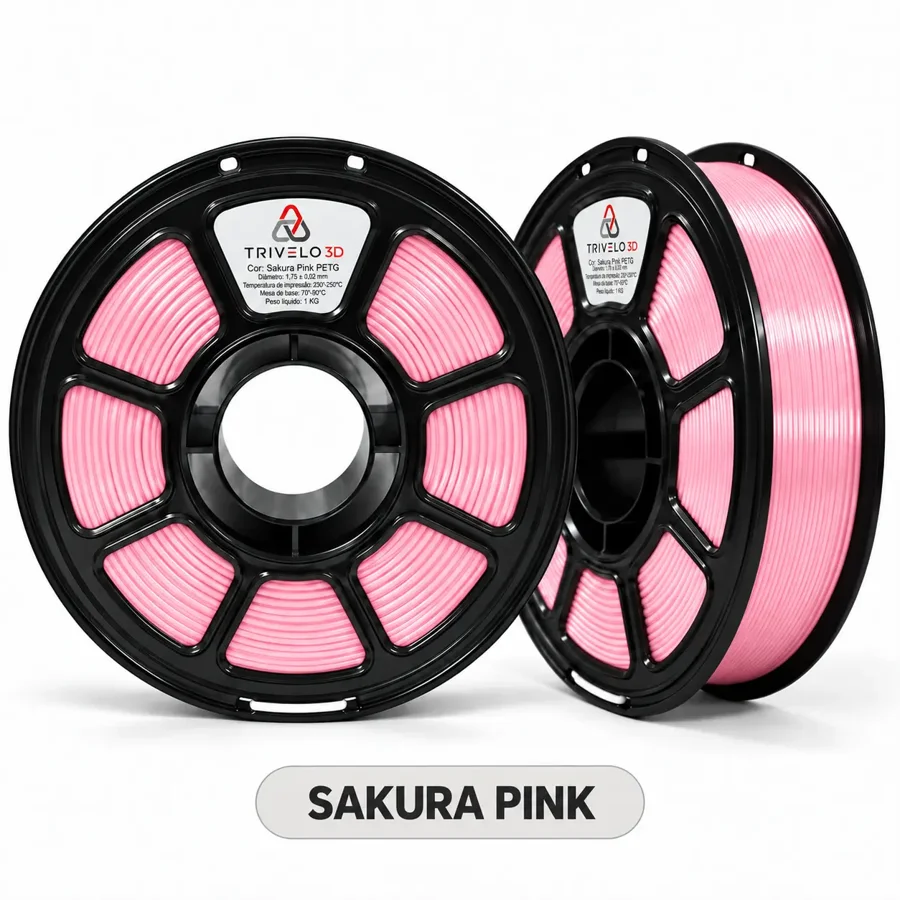 Carretel de Filamento PETG Sakura Pink 1kg na cor Sakura Pink